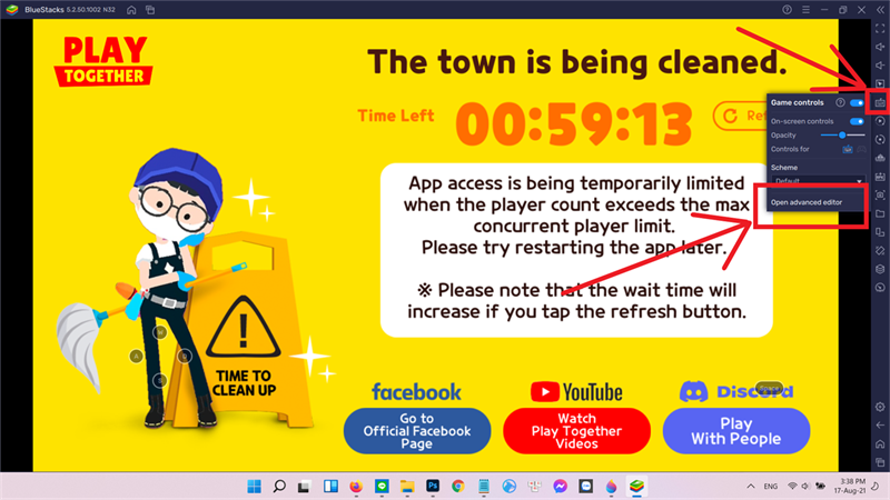 Bạn cần phải truy cập vào Game Controls > Open advanced editor...