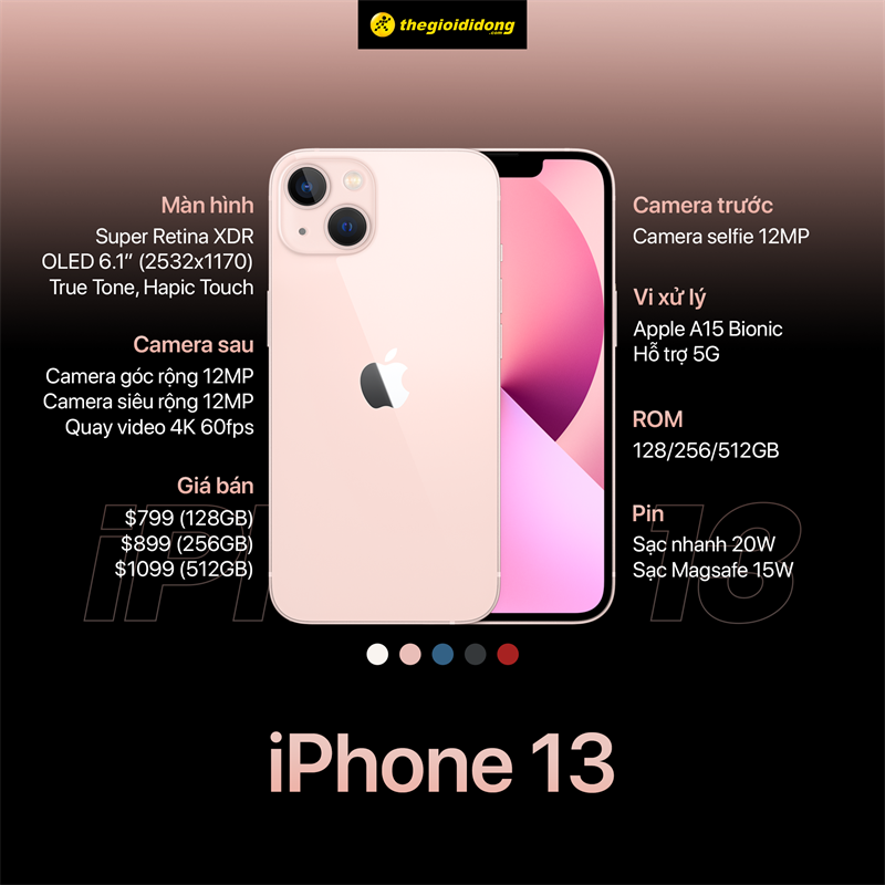 Giá bán chính hãng iPhone 13 tại Việt Nam, từ 21.9 triệu và...