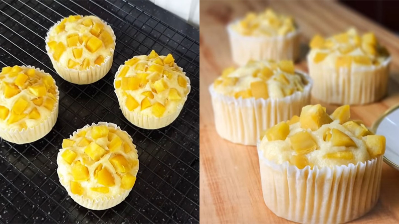 Thành phẩm bánh cupcake khoai lang sữa đặc