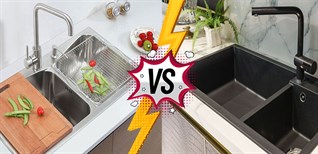 Nên mua chậu rửa chén bằng đá hay inox, loại nào tốt?