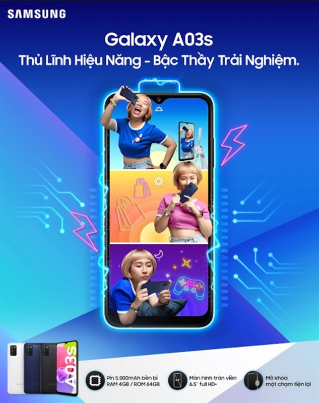 Galaxy A03s ra mắt tại VN: Thiết kế trẻ trung, pin lớn, giá rẻ