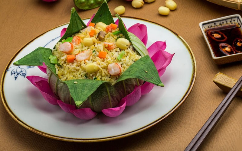 How to make delicious steamed lotus leaf vegetarian rice for Vu Lan holiday