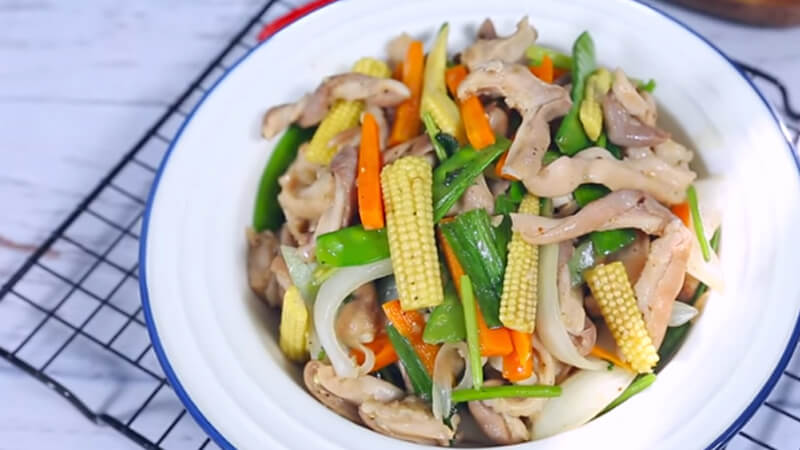 How to make delicious and attractive mixed fried stomach