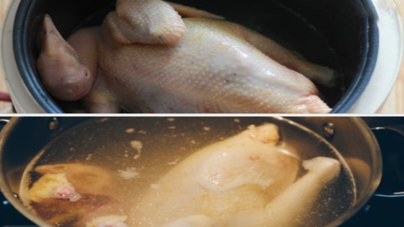 Bước 2 Luộc gà, chế biến phần nước sốt trộn gỏi