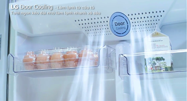 Khám phá các công nghệ nổi bật trên tủ lạnh LG French Door > Tính năng làm lạnh vùng cửa Door Cooling