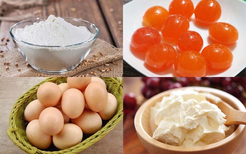 Một số nguyên liệu chính để làm bánh trứng muối ngàn lớp