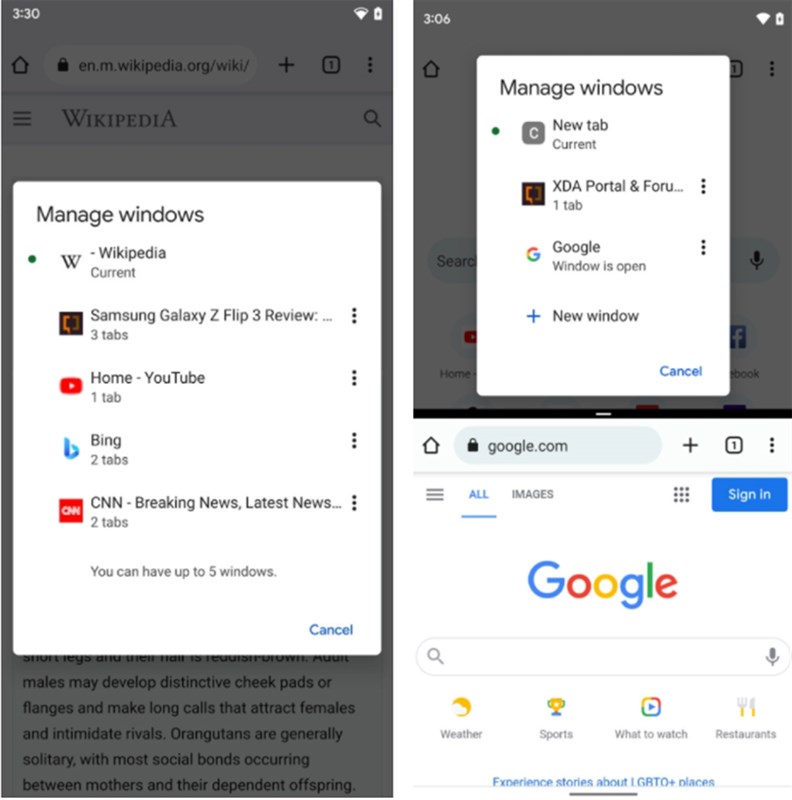 Với Android 12, Google Chrome sẽ cho phép người dùng mở nhiều cửa sổ Với Android 12, Google Chrome sẽ cho phép người dùng mở nhiều cửa sổ