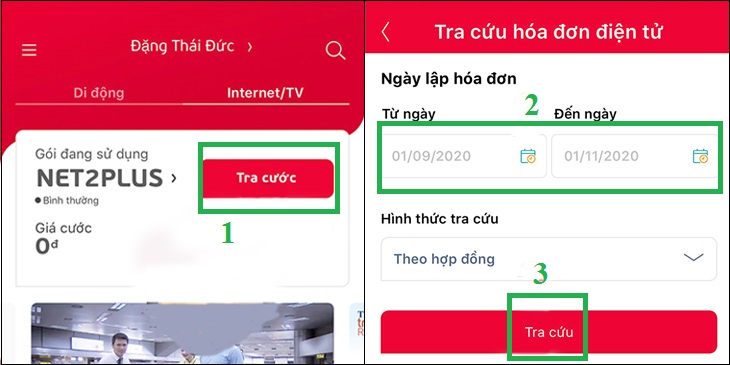 Tiến hành tra cứu Internet Viettel và thực hiện thanh toán