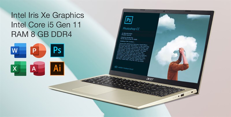 Cấu hình Acer Aspire 3 nổi bật với con chip Intel Core i5 Gen 11th.