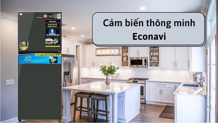Cảm biến Econavi trên Tủ lạnh Panasonic Inverter 326 lít NR-TL351VGMV