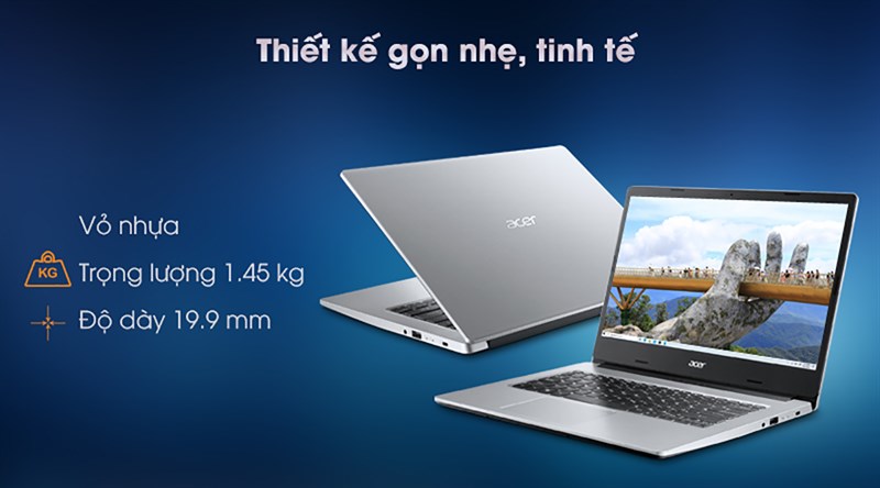 Thiết kế của laptop Acer Aspire 3 A413 35 P6JF (NX.A7SSV.003)