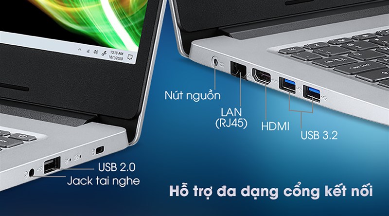 Cổng kết nối trên laptop Acer Aspire 3 A413 35 P6JF (NX.A7SSV.003)