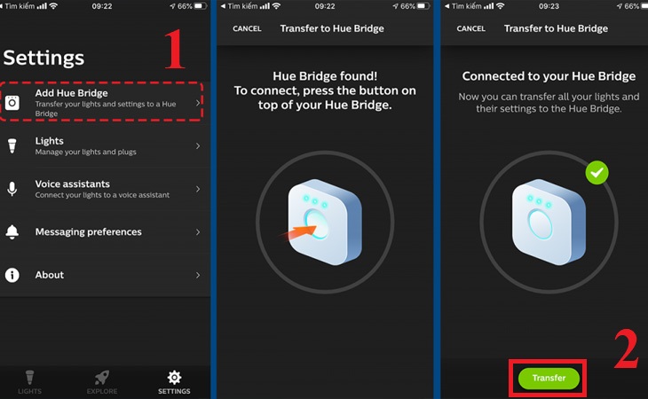 Kết nối Philips Hue Go với Philips Hue Bridge