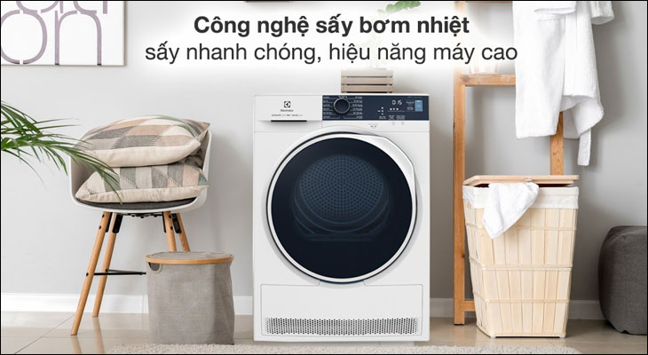 Máy sấy bơm nhiệt Electrolux có hiệu suất hoạt động cao