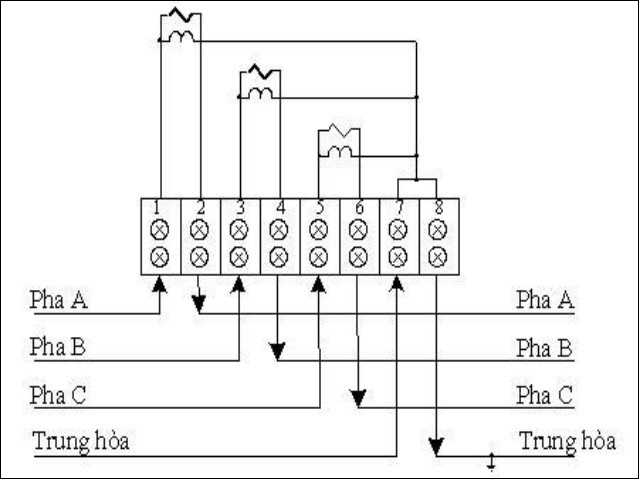 Cách đấu công tơ điện 3 pha trực tiếp