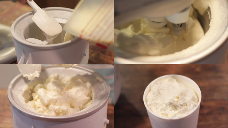 Làm lạnh kem trong 2-4 giờ là hoàn thành kem bắp sữa