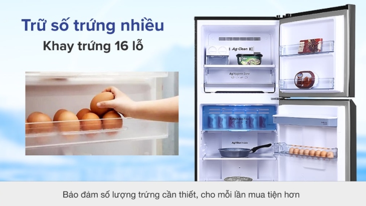 Khay trứng 16 lỗ trong tủ lạnh giúp bảo quản số lượng trứng lớn