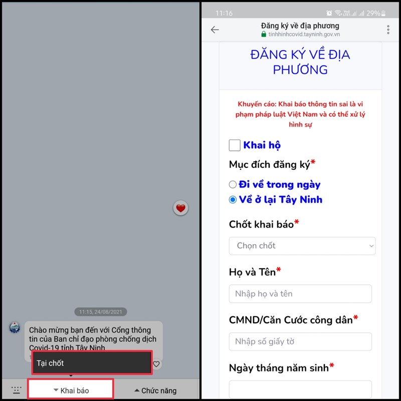 Cách đăng ký về quê tránh dịch bằng Zalo Cách đăng ký về quê tránh dịch bằng Zalo
