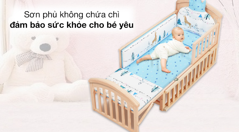 Nôi Hakawa sử dụng lớp sơn phủ không chứa chì, các chất độc hại đối với trẻ em