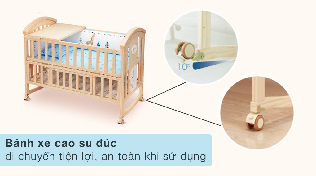 Bạn dễ dàng điều chỉnh, di chuyển thuận tiện khi được tích hợp bánh xe bằng cao su đúc