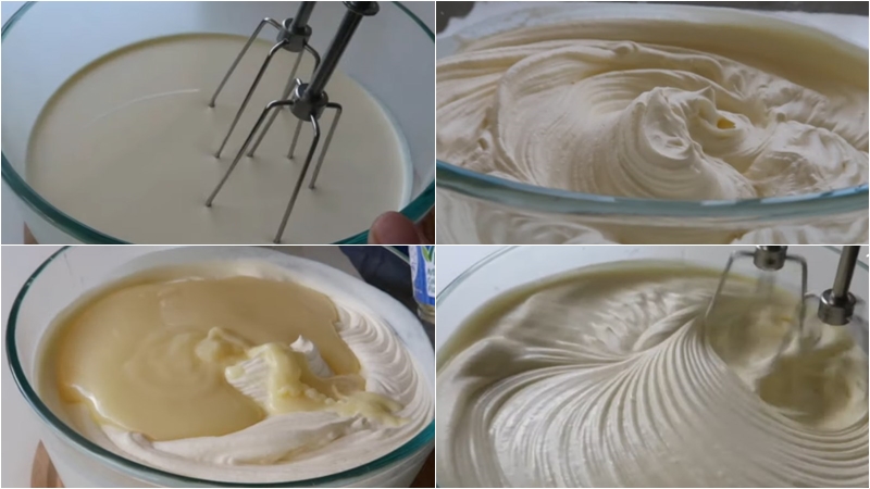 Trộn hỗn hợp whipping cream