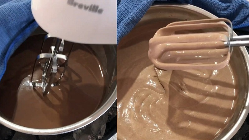 Đánh bông hỗn hợp kem gelato socola