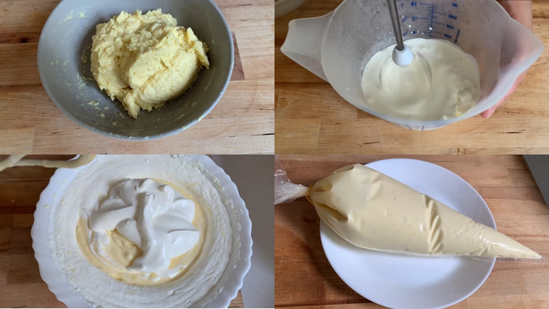 Làm nhân bánh cho bánh su kem sầu riêng