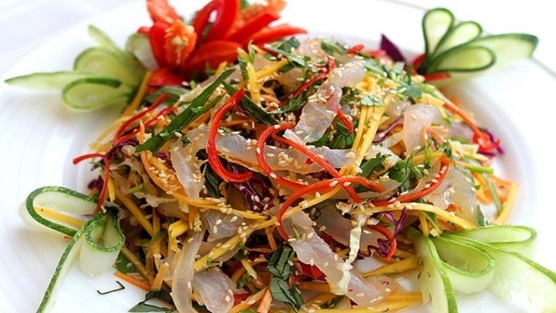 How to make very simple and delicious green mango jellyfish salad at home