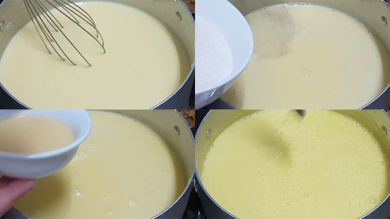 Làm nước rau câu bắp để làm bánh trung thu rau câu sữa bắp lá dứa