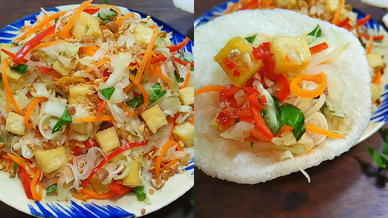 Gỏi bắp cải cà rốt đậu hũ cực thơm ngon