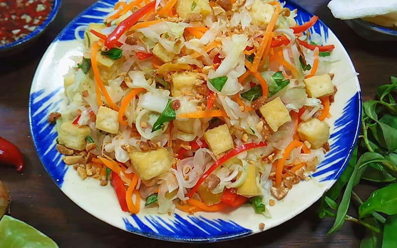 Gỏi bắp cải cà rốt đậu hũ 