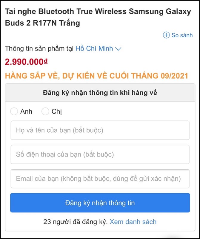 Đăng ký nhận thông tin Đăng ký nhận thông tin