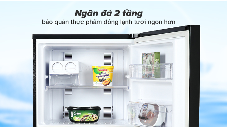 Ngăn đá được chia làm 2 tầng