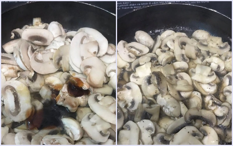 Xào nấm mỡ cho chín Xào nấm mỡ cho chín