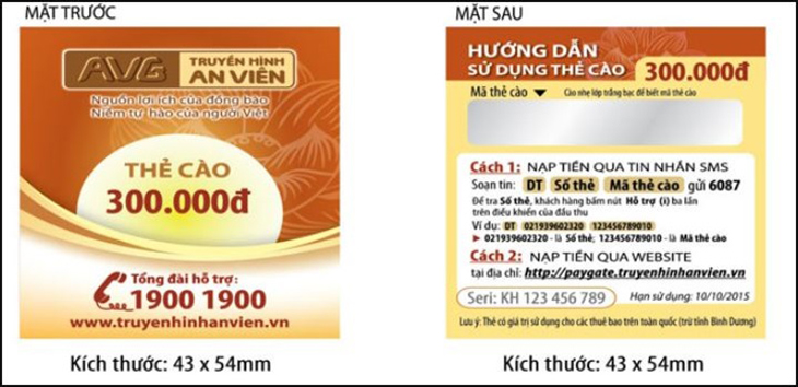 Thanh toán qua thẻ cào AVG