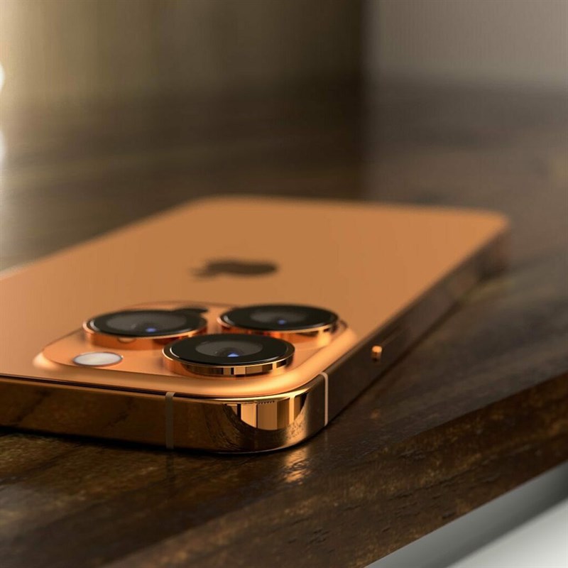 Concept iPhone 13 Pro Max màu Sunset Gold.