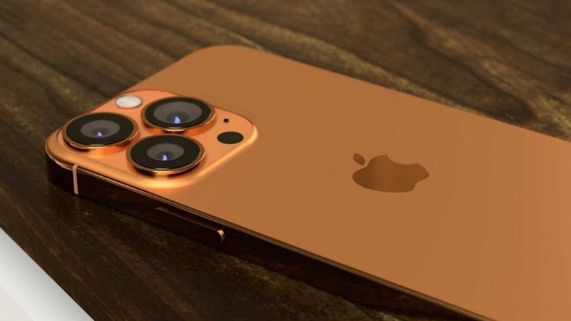 Concept iPhone 13 Pro Max màu Sunset Gold.