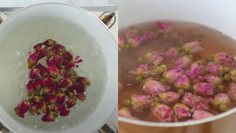 Nấu nước nụ hoa hồng