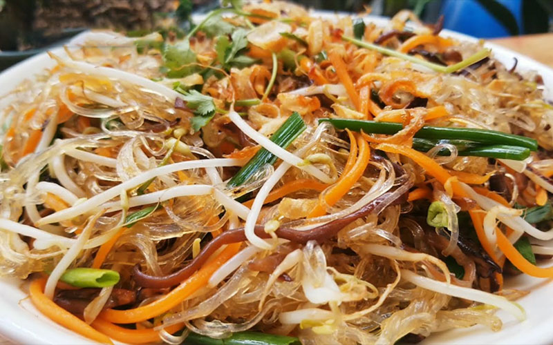 How to make delicious vegetarian mixed vermicelli without sticking