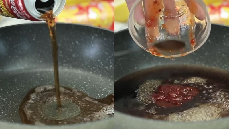 Làm sốt coca cho món gà viên chiên sốt coca