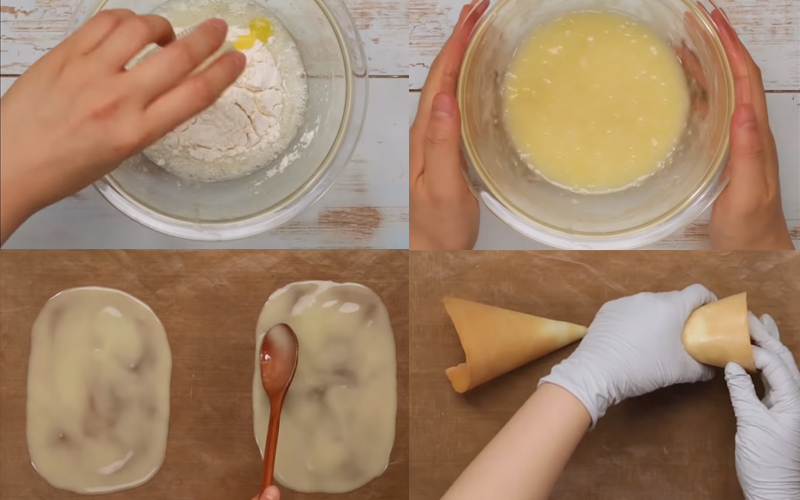 Làm vỏ bánh ốc quế