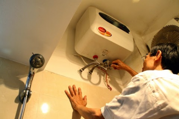 The electrical device is placed too close to the wall, near a wet area