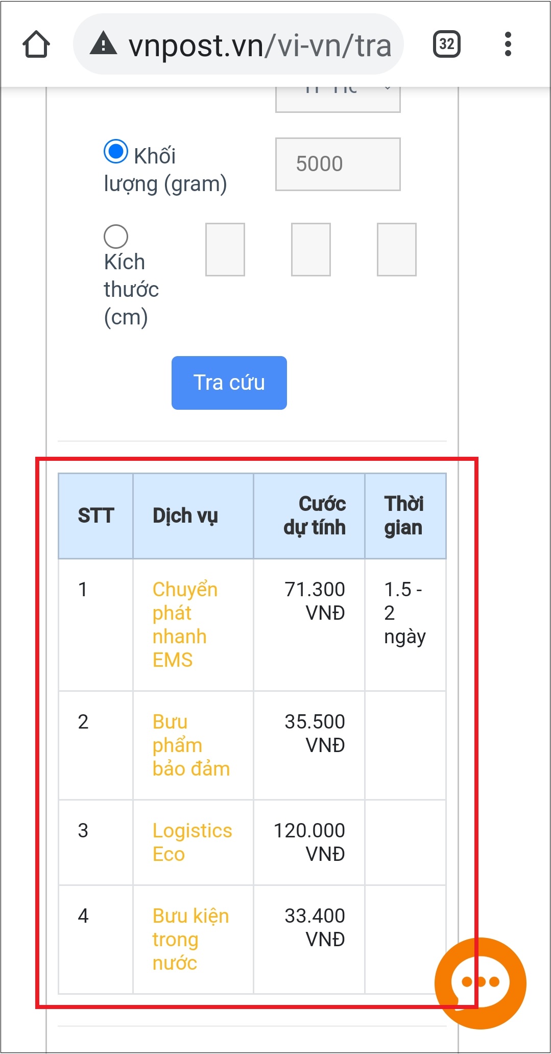 Xem kết quả tra cứu