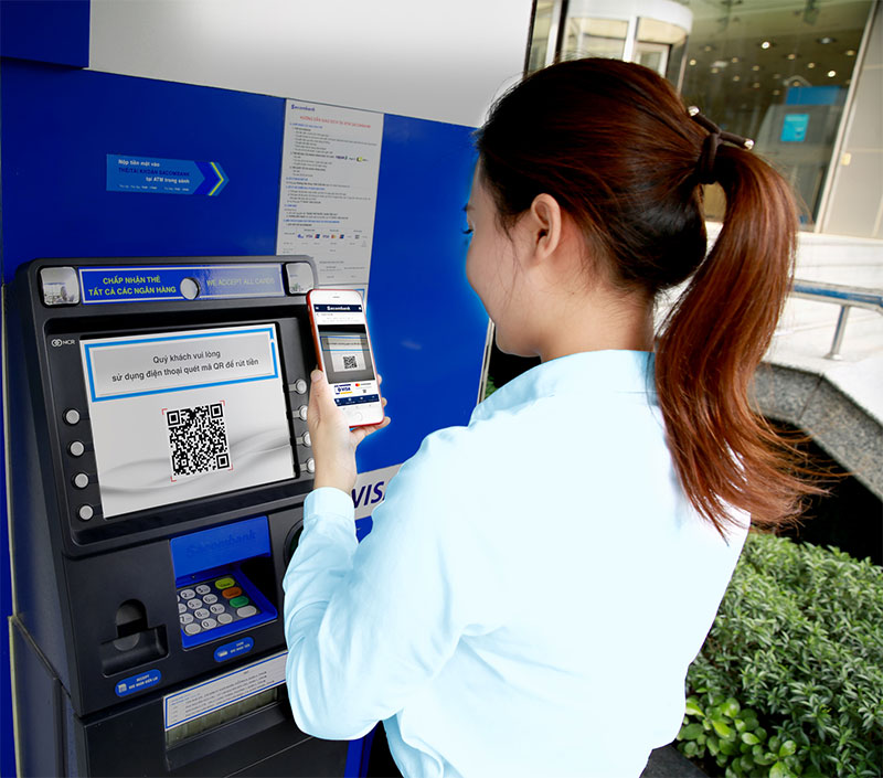 Rút tiền bằng mã QR Sacombank