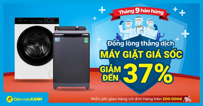 Mừng Quốc khánh, máy giặt giảm đến 30%, giá từ 6 triệu, có trả chậm. Mua online giao nhanh miễn phí