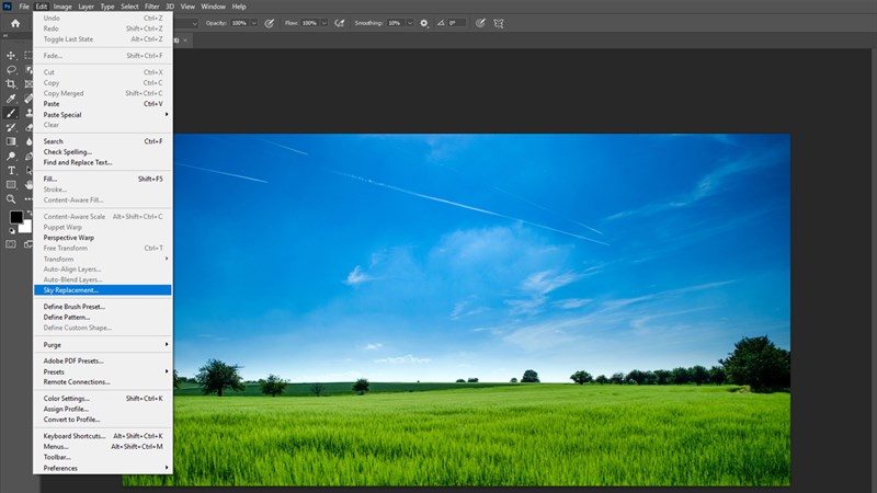 Cách thay đổi bầu trời trong Photoshop