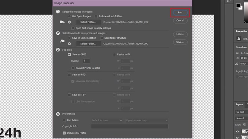 Cách chuyển file CR2 sang JPG