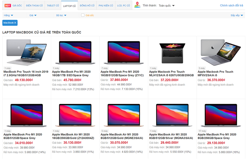 Mua Macbook cũ tại Trung Tâm Bảo Hành 