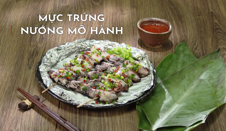 Cách làm mực trứng nướng mỡ hành ngon, làm mồi nhậu là hết sẩy