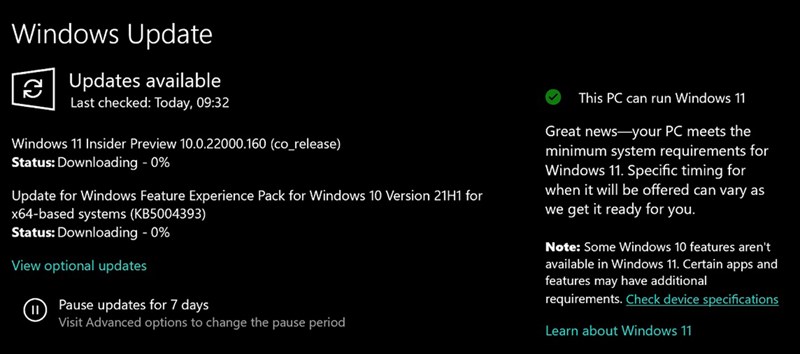 Windows Update sẽ thông báo Windows 11 có phù hợp với máy bạn không Windows Update sẽ thông báo Windows 11 có phù hợp với máy bạn không